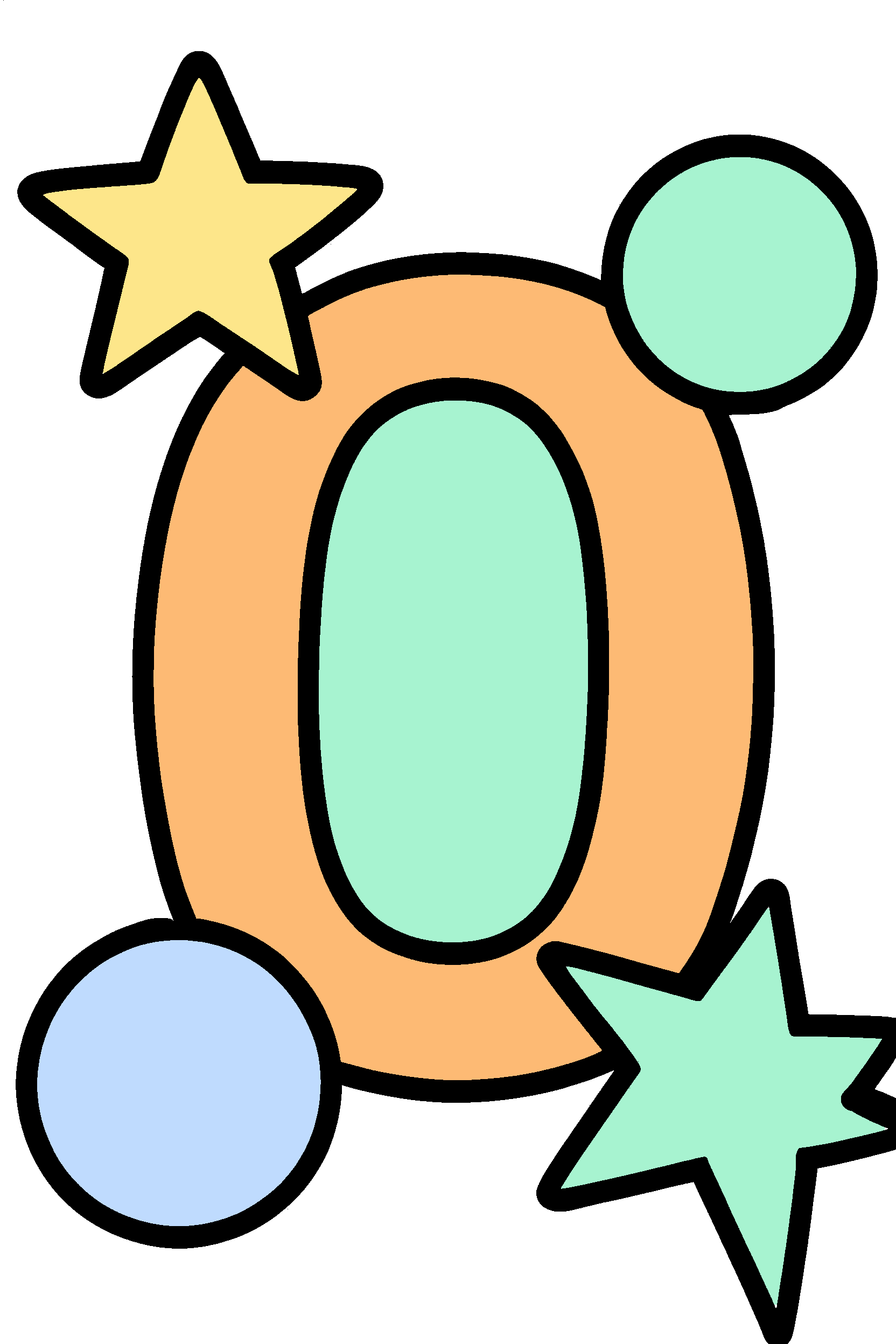 finished number 0 coloring page with a simple sample palette