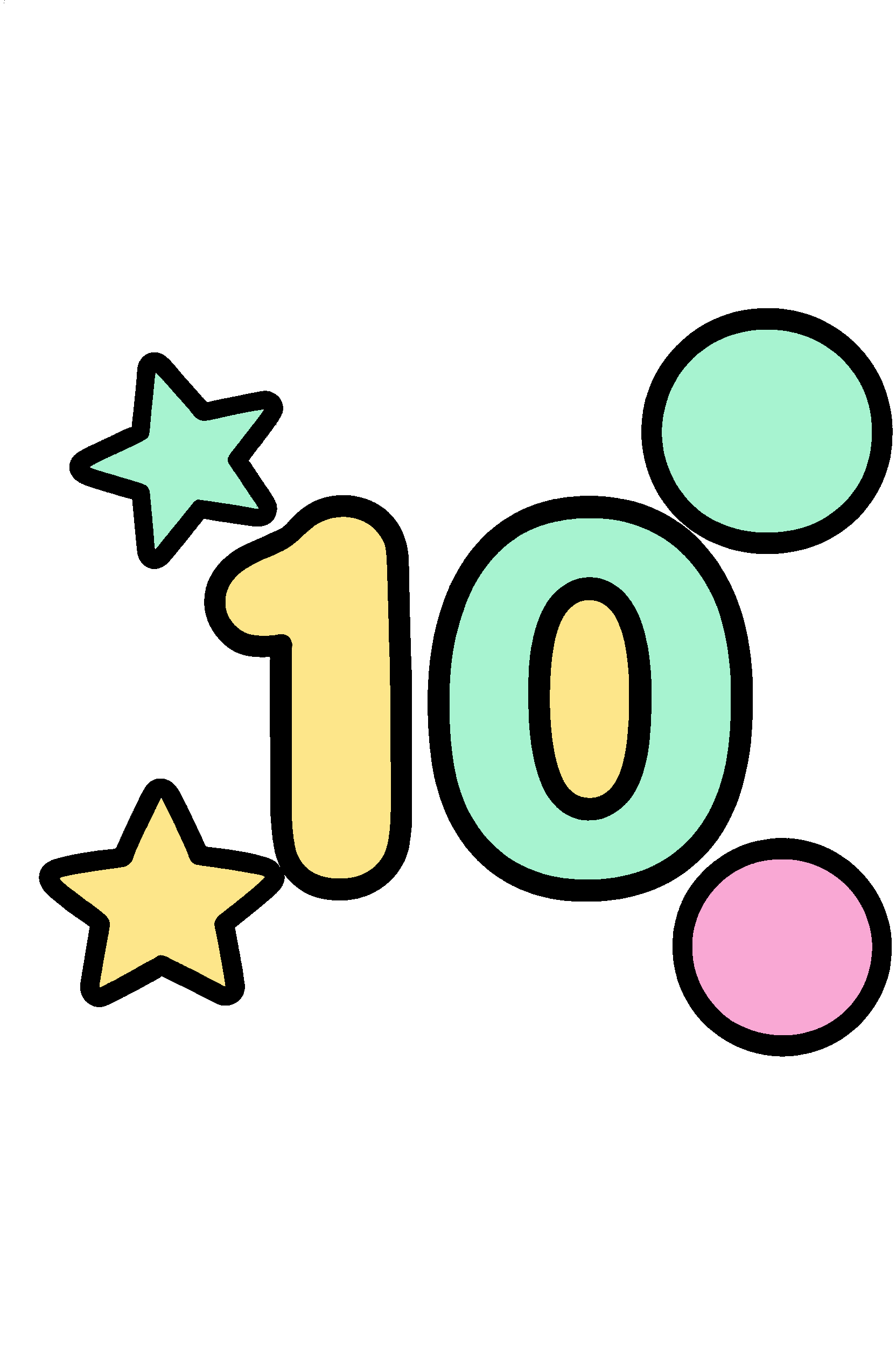 finished number 10 coloring page with a simple sample palette