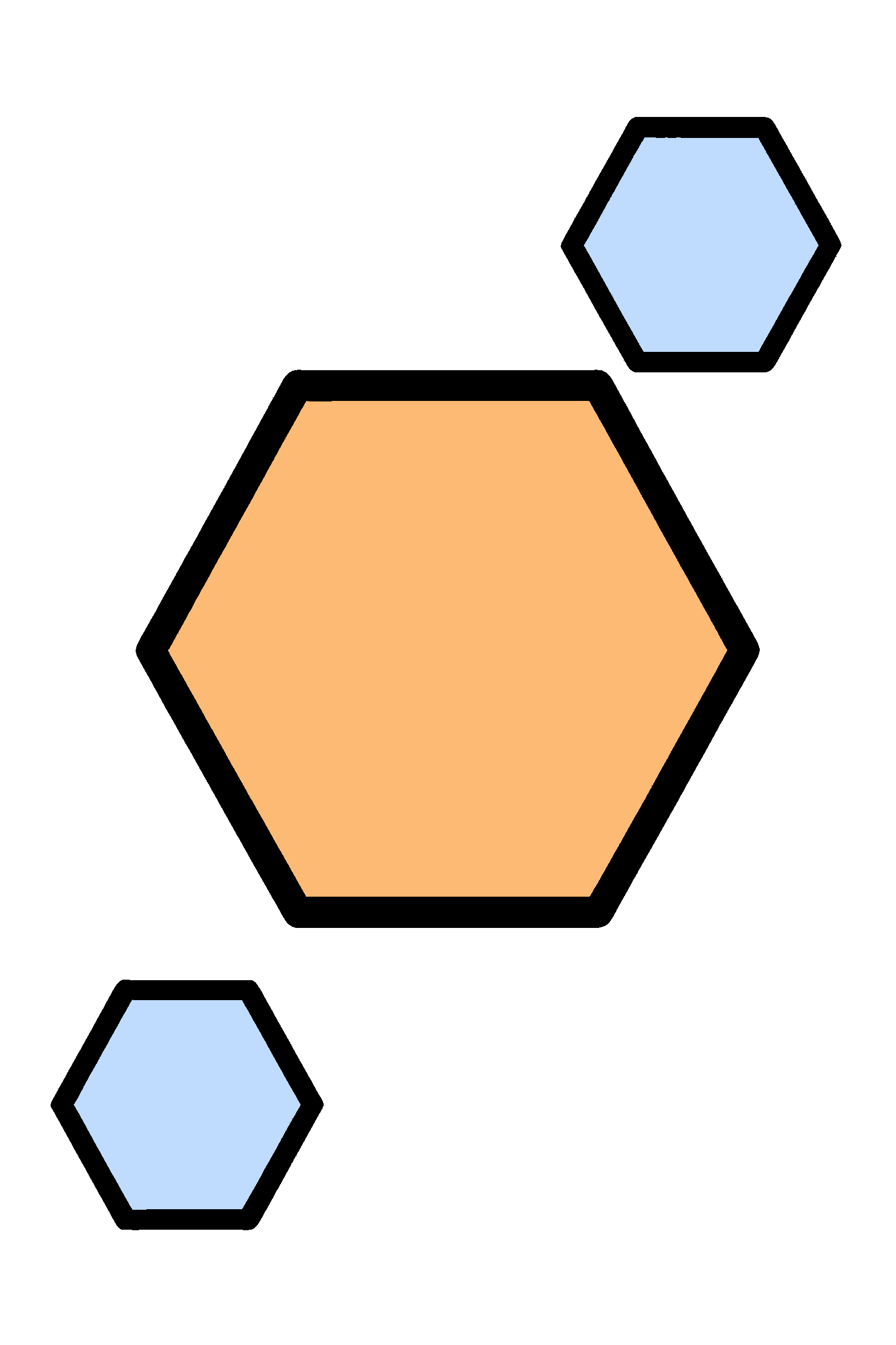 finished hexagon coloring page with a simple sample palette