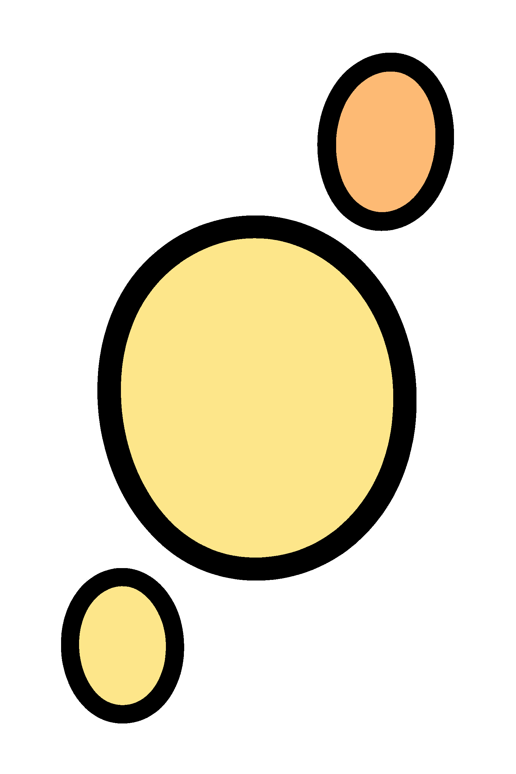finished oval coloring page with a simple sample palette