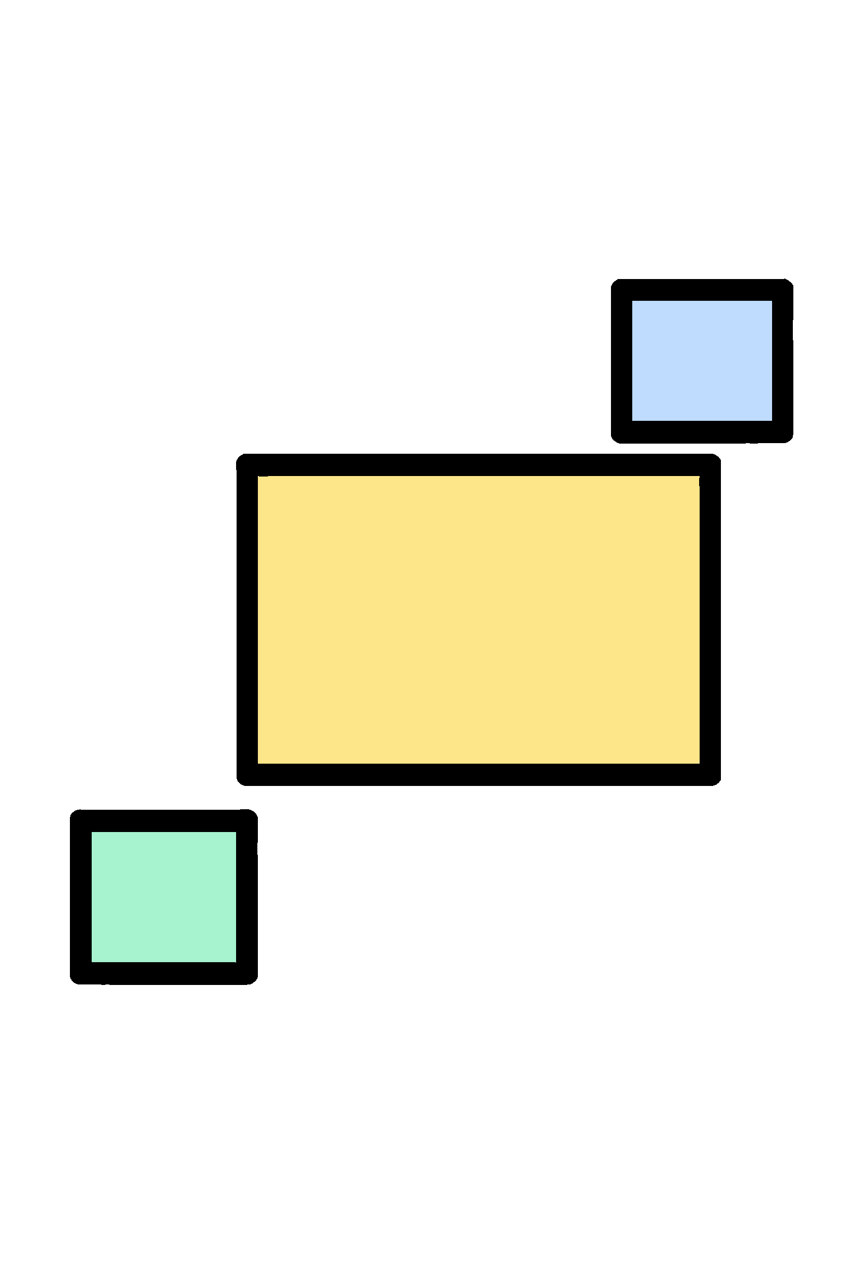 finished rectangle coloring page with a simple sample palette