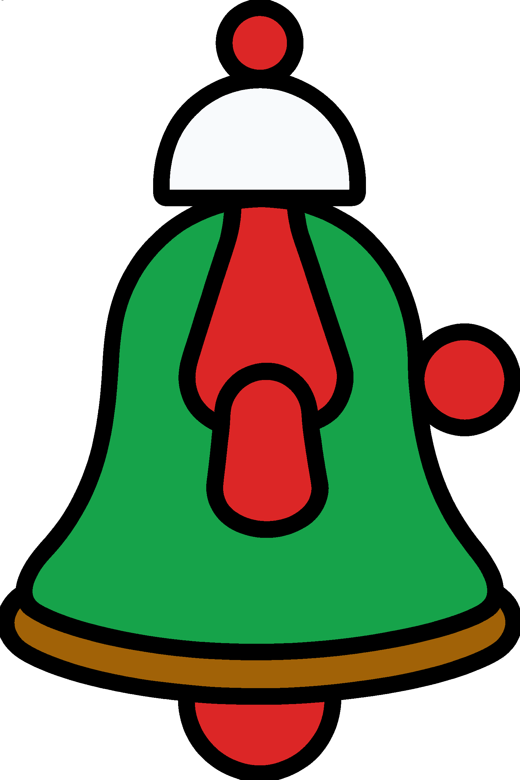 finished simple christmas bell coloring page with a simple sample palette
