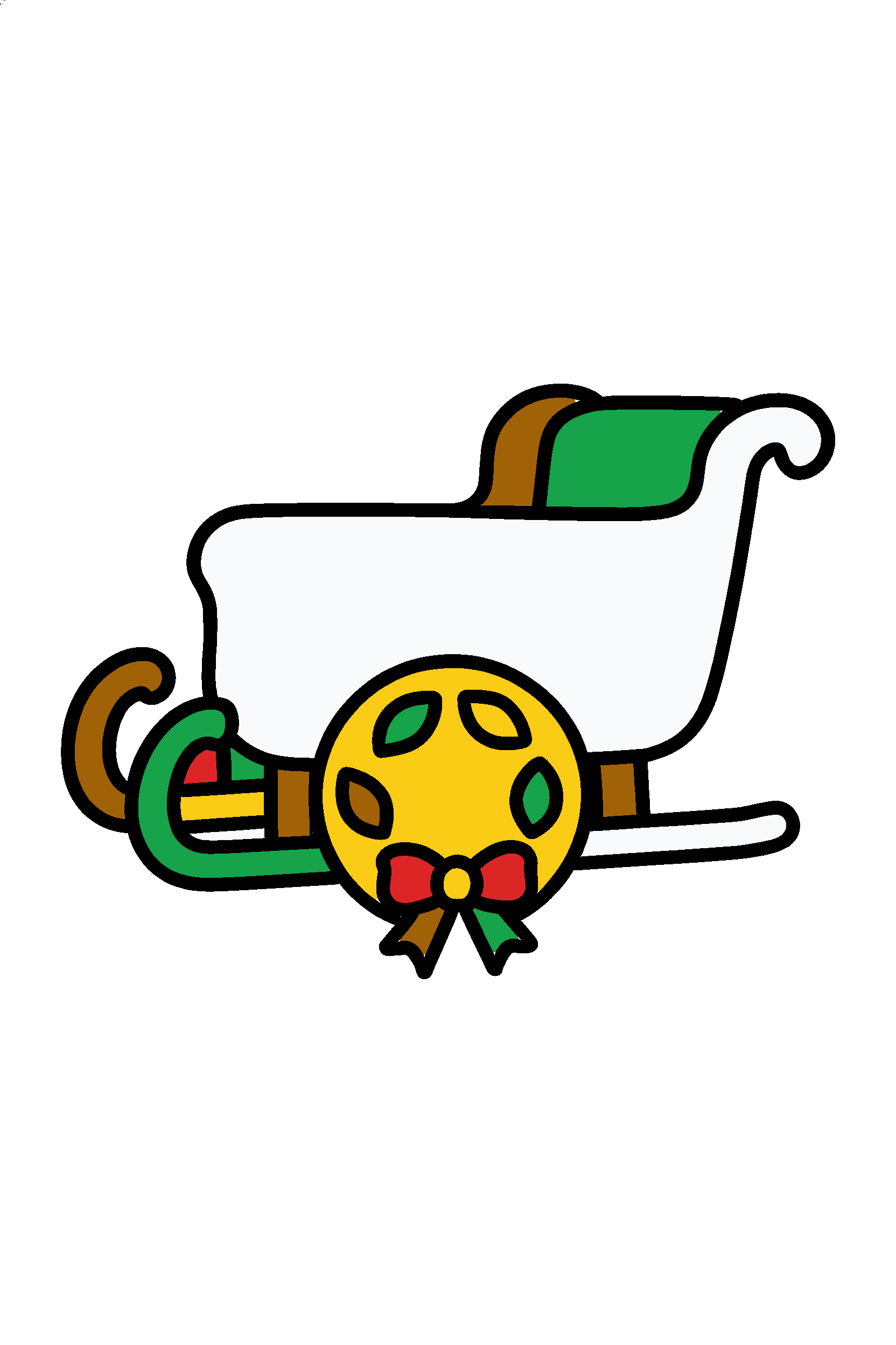 finished simple christmas sleigh coloring page with a simple sample palette