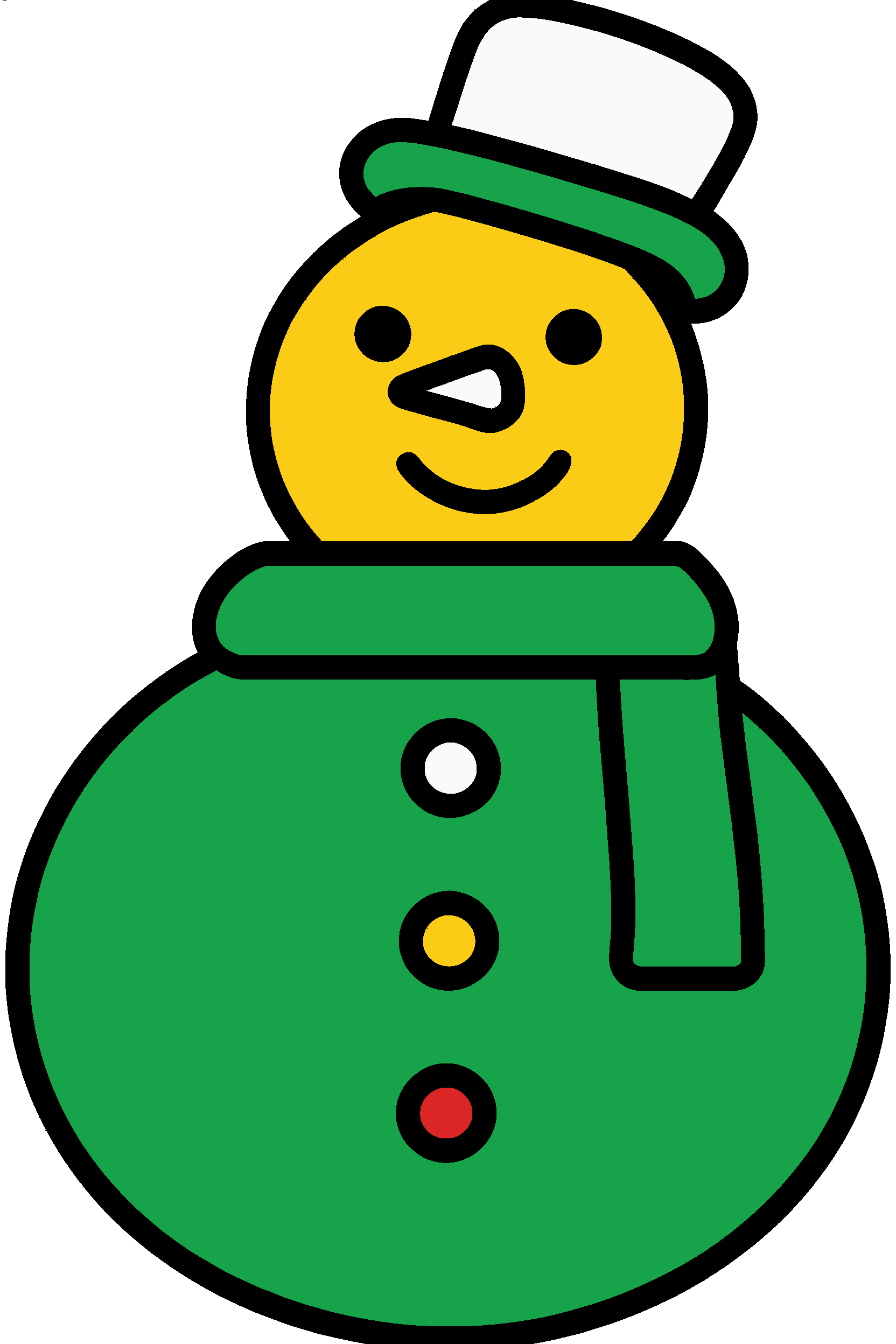 finished simple christmas snowman coloring page with a simple sample palette