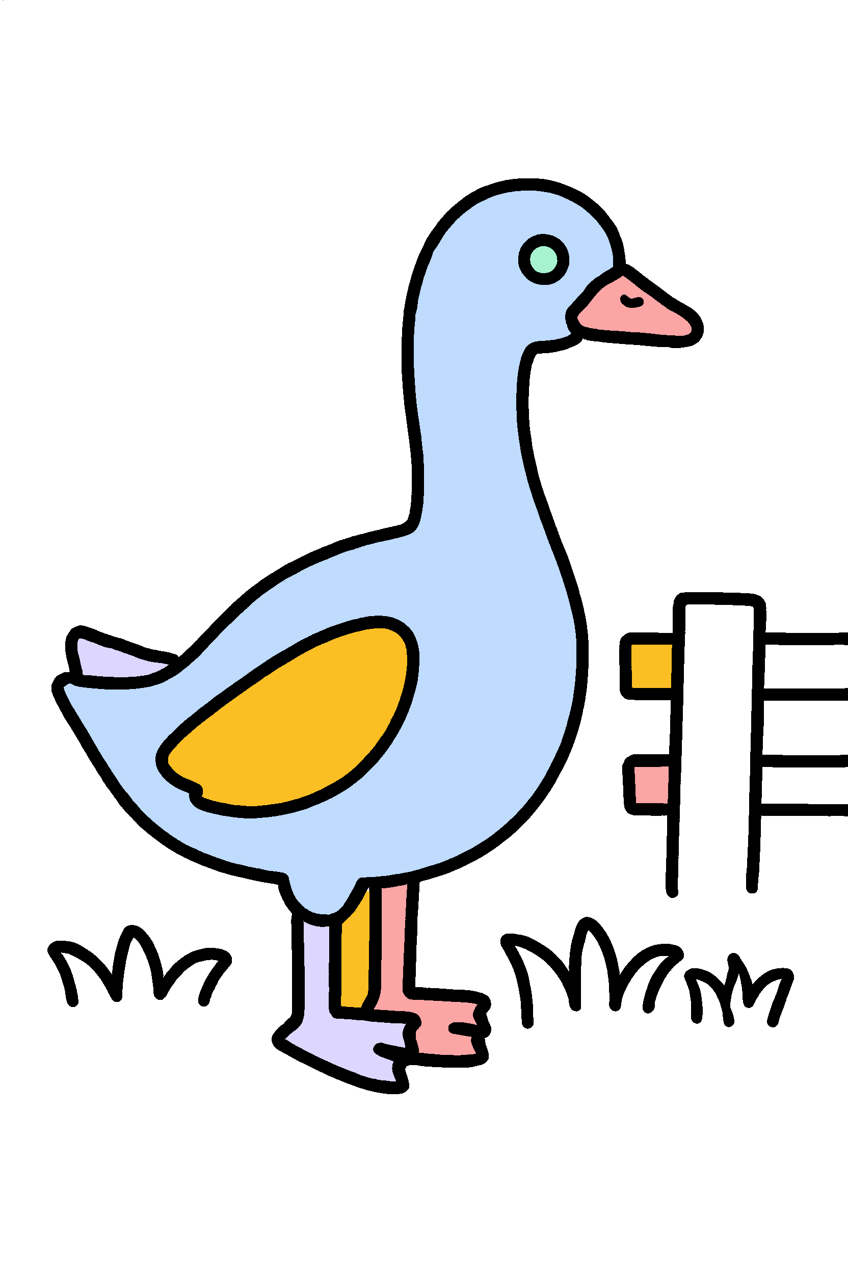 finished easy farm goose coloring page with a simple sample palette