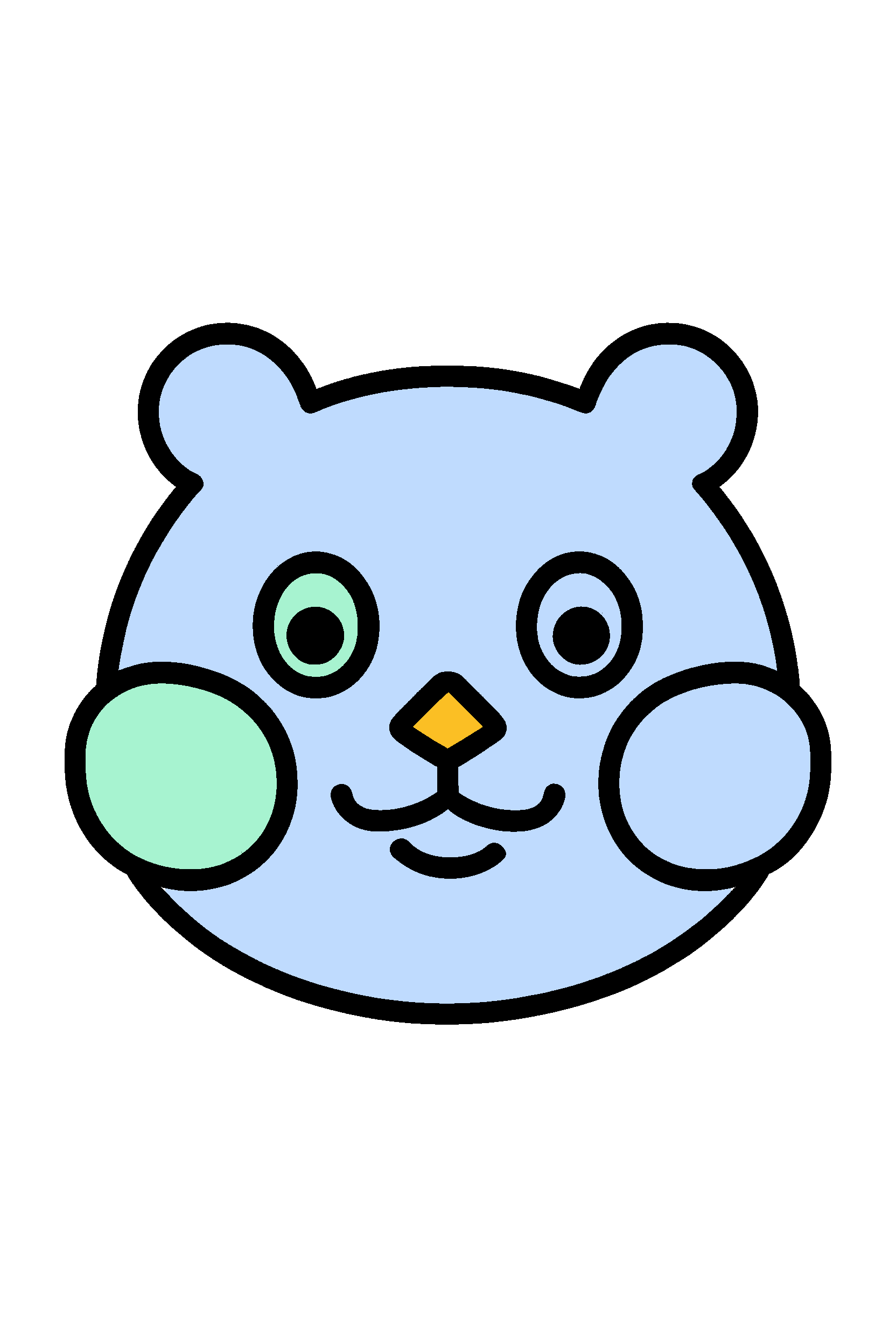 finished simple hamster face coloring page with a simple sample palette