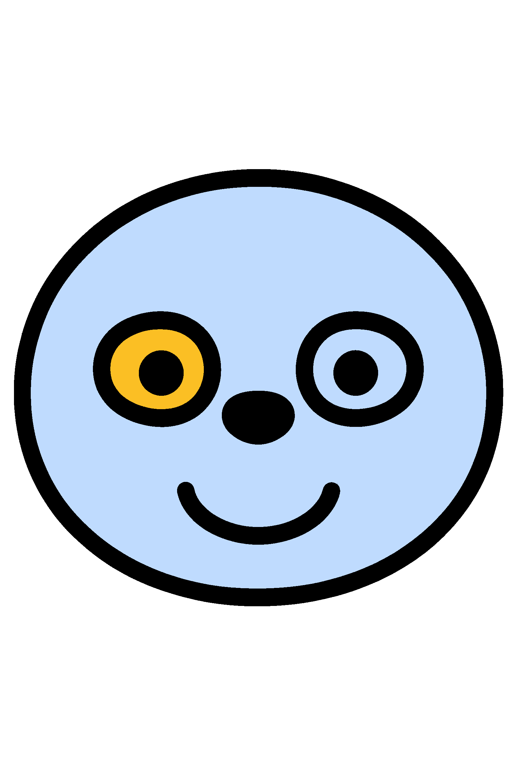 finished simple seal face coloring page with a simple sample palette