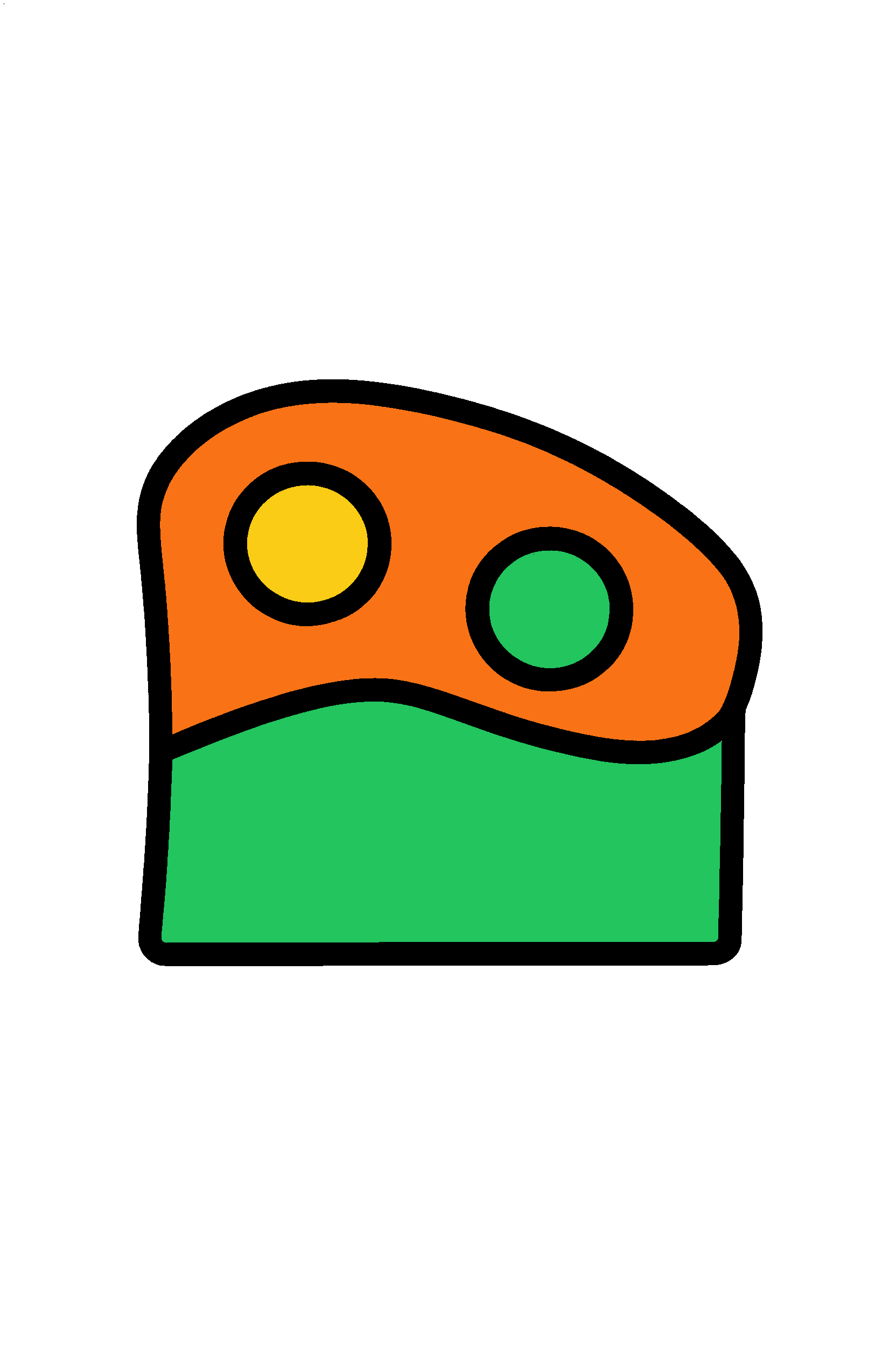 finished simple cake slice coloring page with a simple sample palette