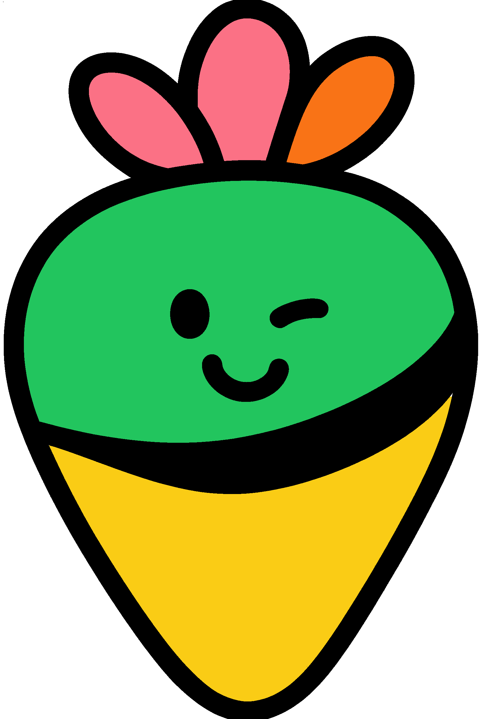 finished simple carrot coloring page with a simple sample palette
