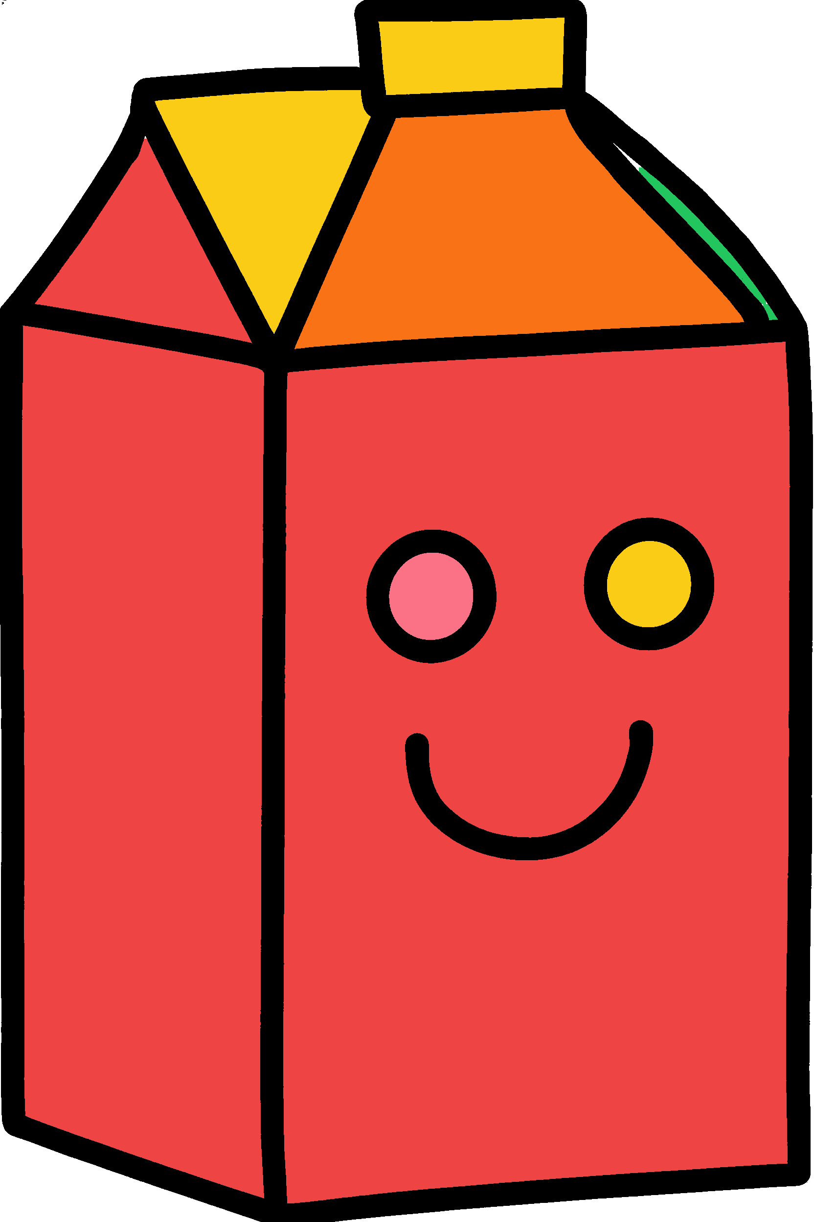 finished simple milk carton coloring page with a simple sample palette