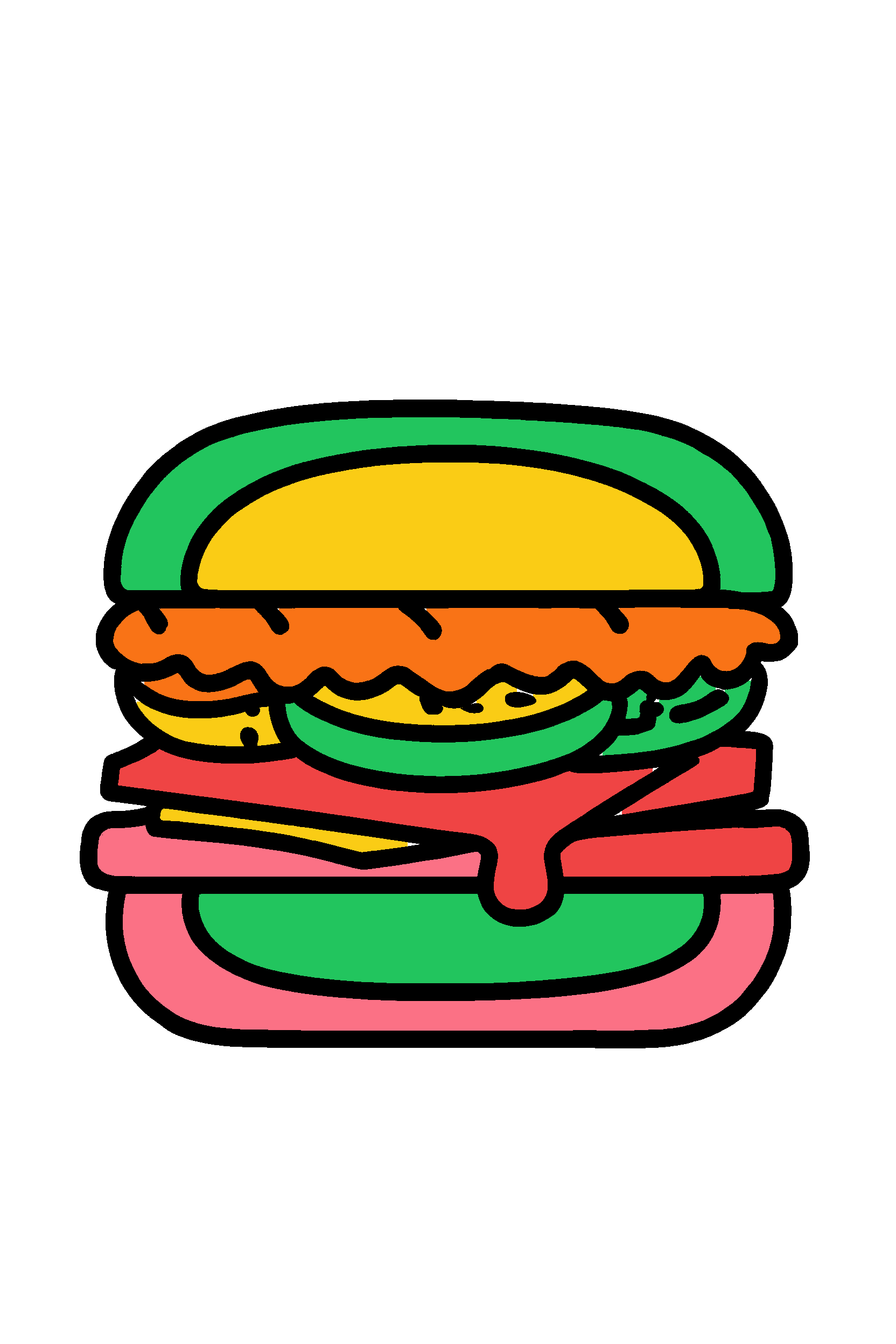 finished simple sandwich coloring page with a simple sample palette
