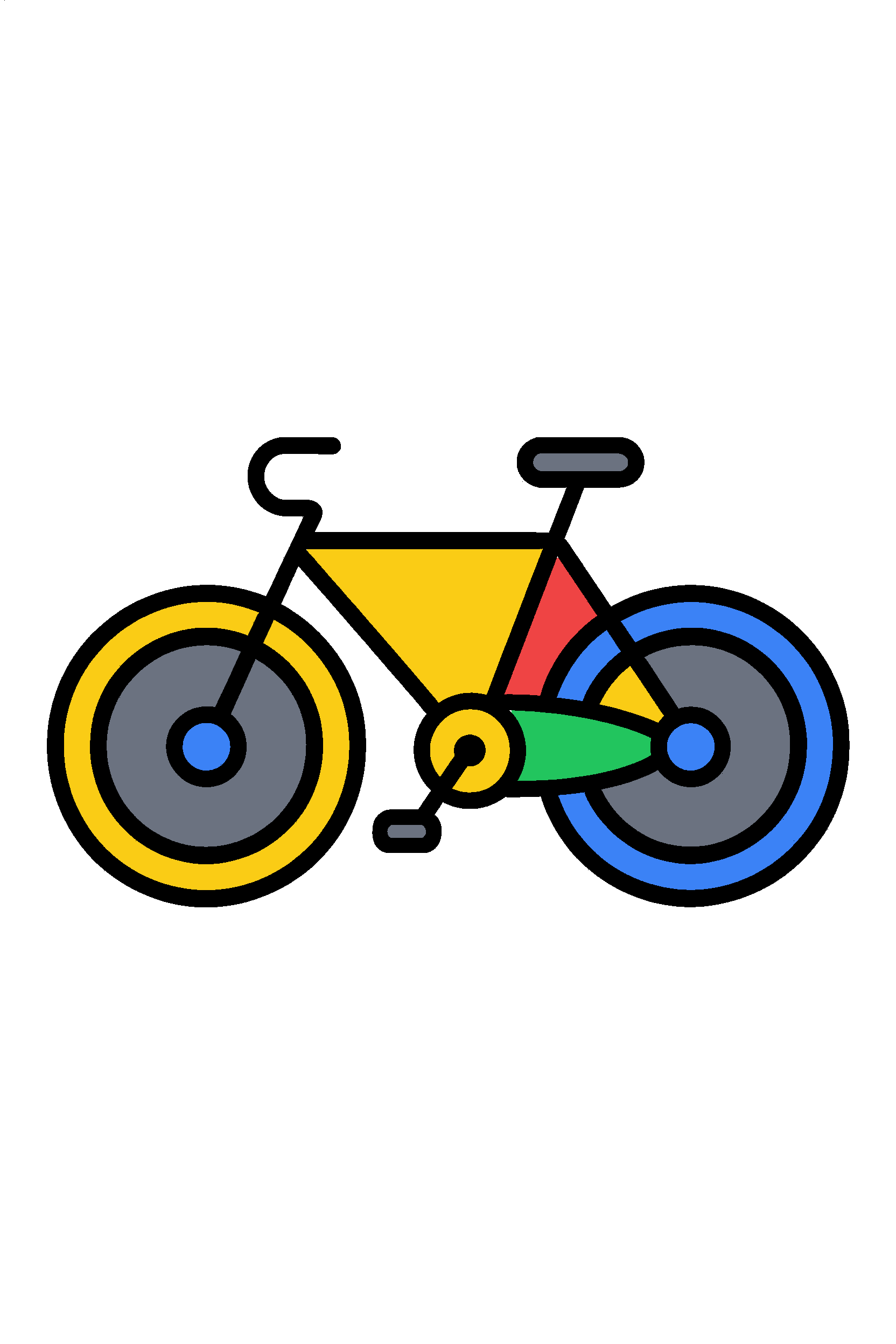 finished simple bicycle coloring page with a simple sample palette