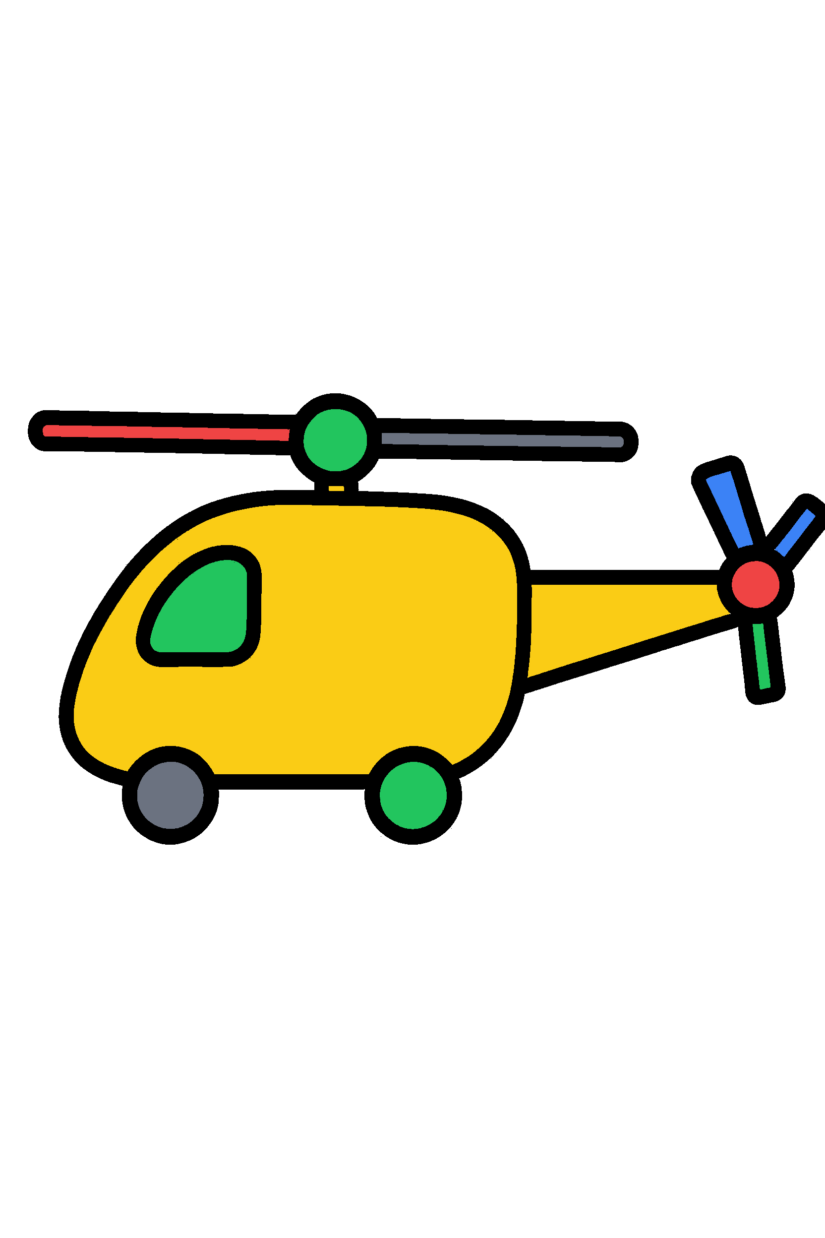 finished simple helicopter coloring page with a simple sample palette