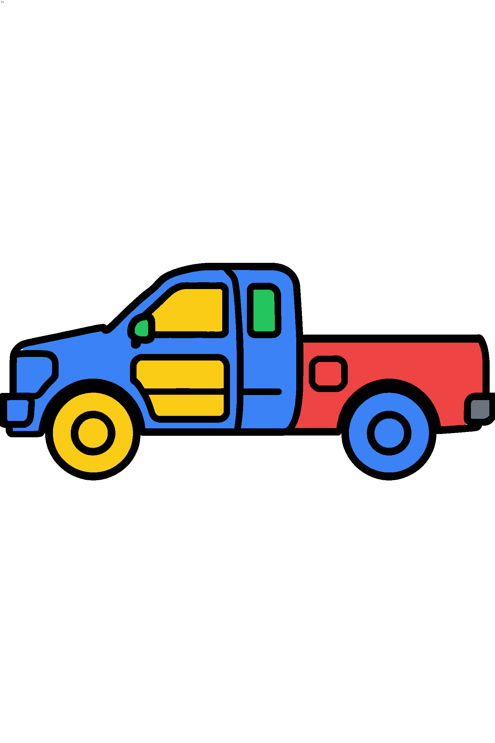 finished simple pickup truck coloring page with a simple sample palette