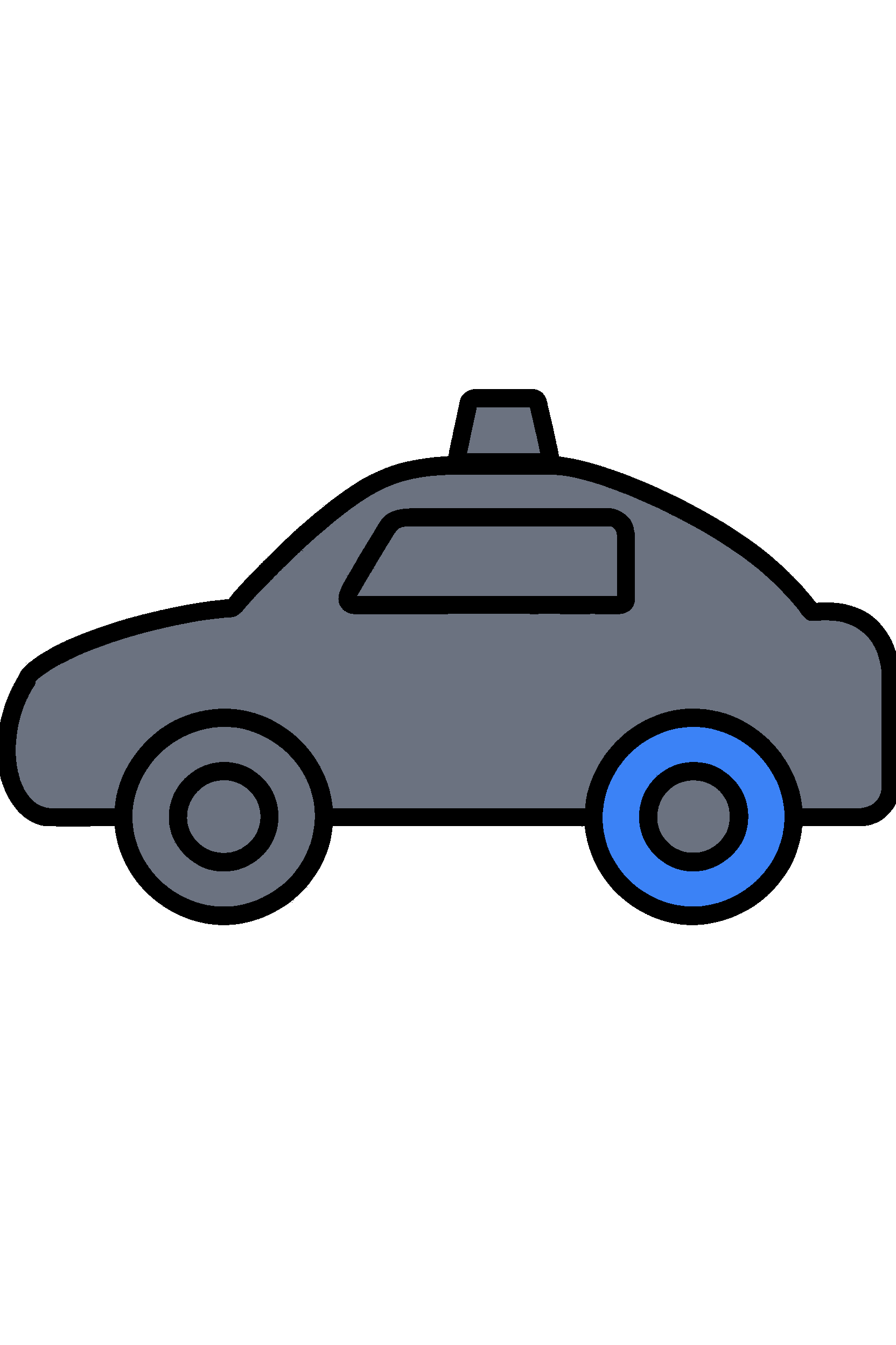finished simple taxi coloring page with a simple sample palette
