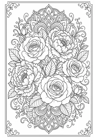 Adult Coloring Book Pages Flowers