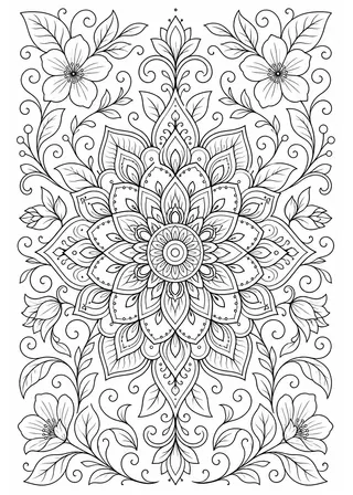 Relaxing Adult Coloring Book Page