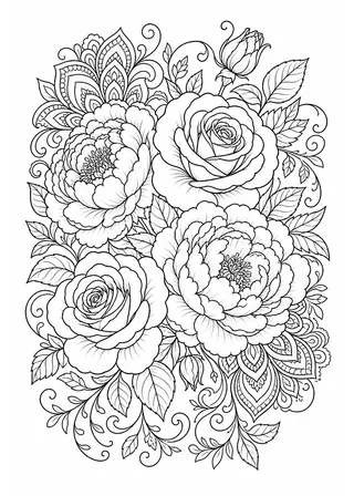Adult Coloring Pages Flowers