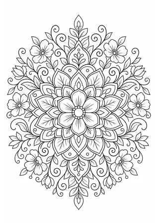 Mindful Coloring Book Page for Adults