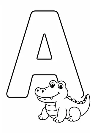 letter a coloring page printable black and white coloring page