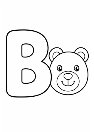letter b coloring page printable black and white coloring page
