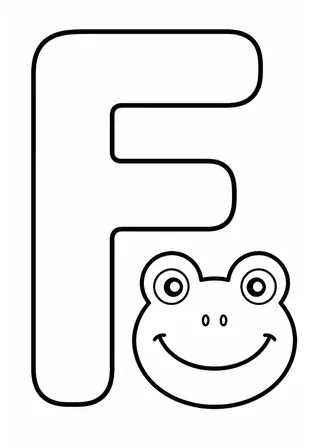 Letter F Frog Coloring Page