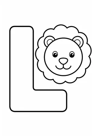 Letter L Lion Coloring Page
