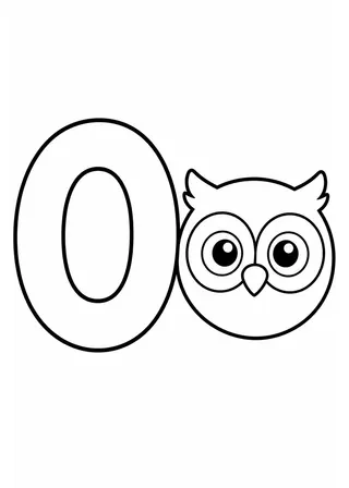 Letter O Owl Coloring Page