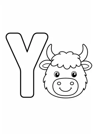 Letter Y Yak Coloring Page