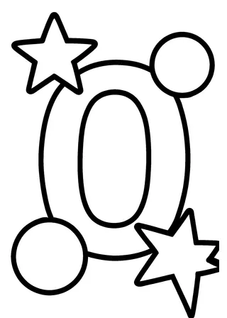 number 0 coloring page printable black and white coloring page