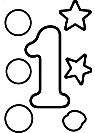 number 1 coloring page printable black and white coloring page