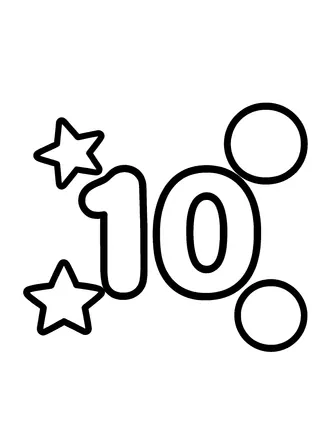 number 10 coloring page printable black and white coloring page