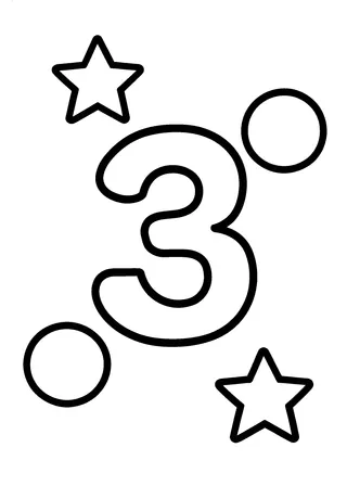 Number 3 Coloring Page