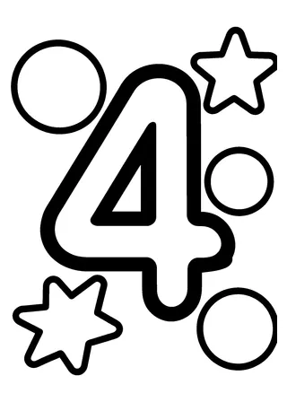 Number 4 Coloring Page