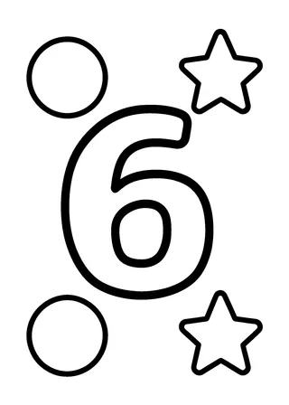 Number 6 Coloring Page