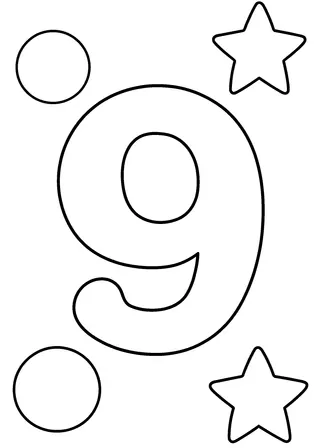Number 9 Coloring Page
