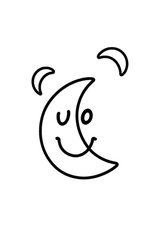 Crescent Moon Coloring Page