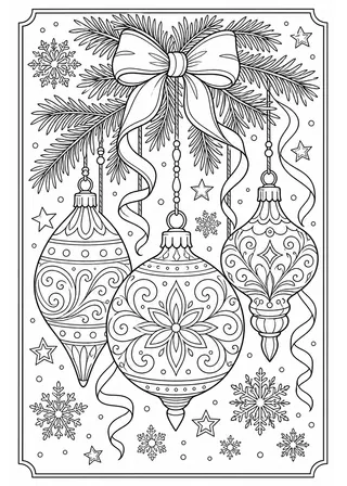 Christmas Ornaments Coloring Page