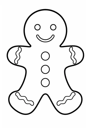 Easy Gingerbread Man Coloring Page