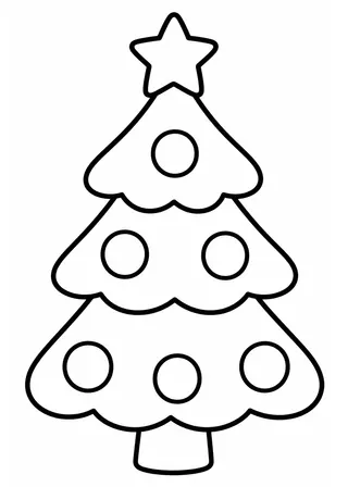 Easy Christmas Tree Coloring Page