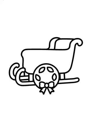Simple Christmas Sleigh Coloring Page