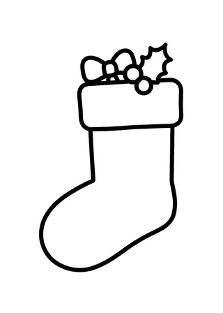 Simple Christmas Stocking Coloring Page
