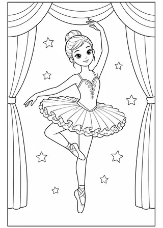 ballerina coloring pages printable black and white coloring page
