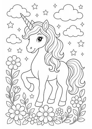 coloring book pages unicorn printable black and white coloring page