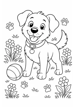 dog coloring pages printable black and white coloring page