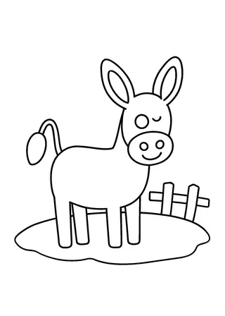 donkey coloring page printable black and white coloring page
