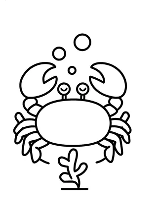 Easy Ocean Crab Coloring Page
