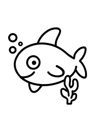 Easy Ocean Shark Coloring Page