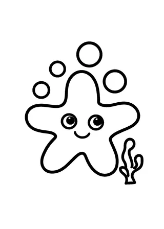 Easy Ocean Starfish Coloring Page