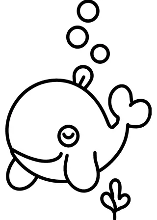 Easy Ocean Whale Coloring Page